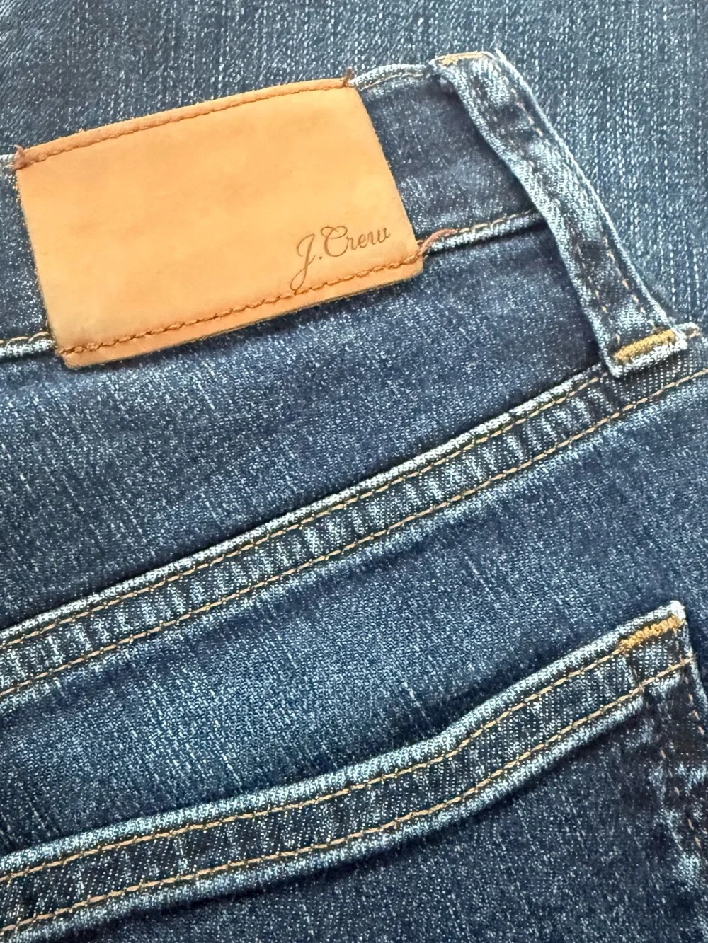 J. Crew Dark Indigo Crop Flare Jeans with Button Front